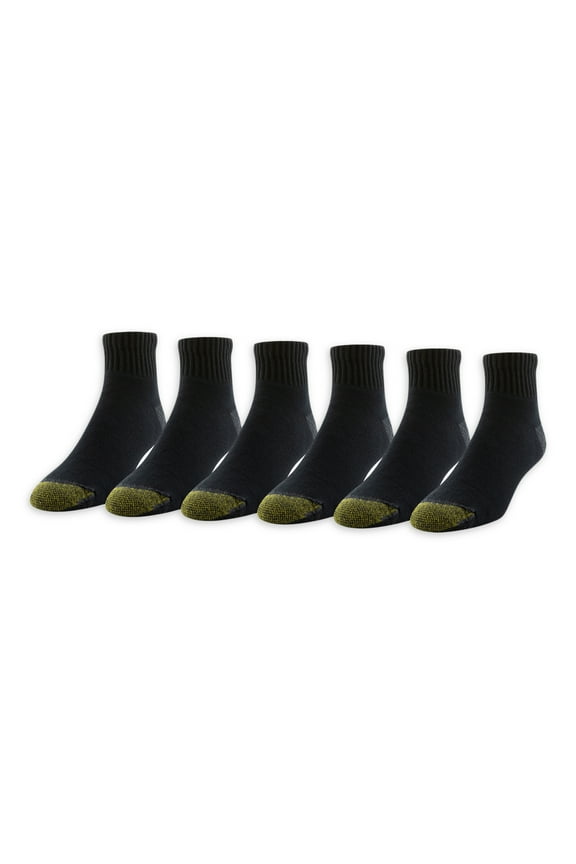 Edition Men's Classic Sport Cushion Quarter Socks, 6-Pack