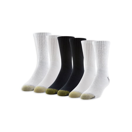 GOLDTOE Edition Men's Classic Sport Cushion Short Crew Socks, 6-Pack