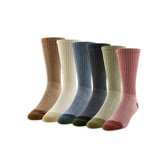 GOLDTOE Edition Men's Hiker Cushion Crew Socks, 6-Pack