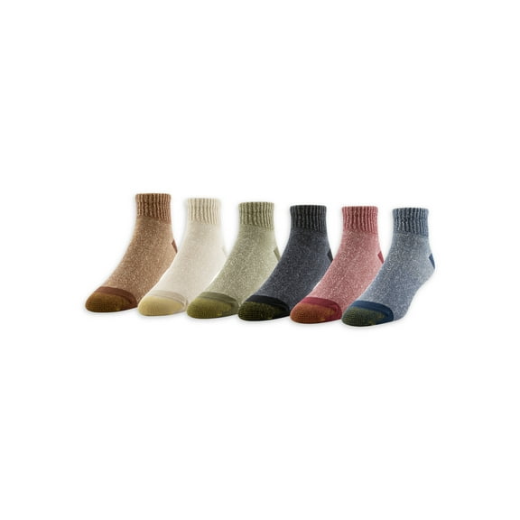 GOLDTOE Edition Men's Hiker Cushion Quarter Socks, 6-Pack