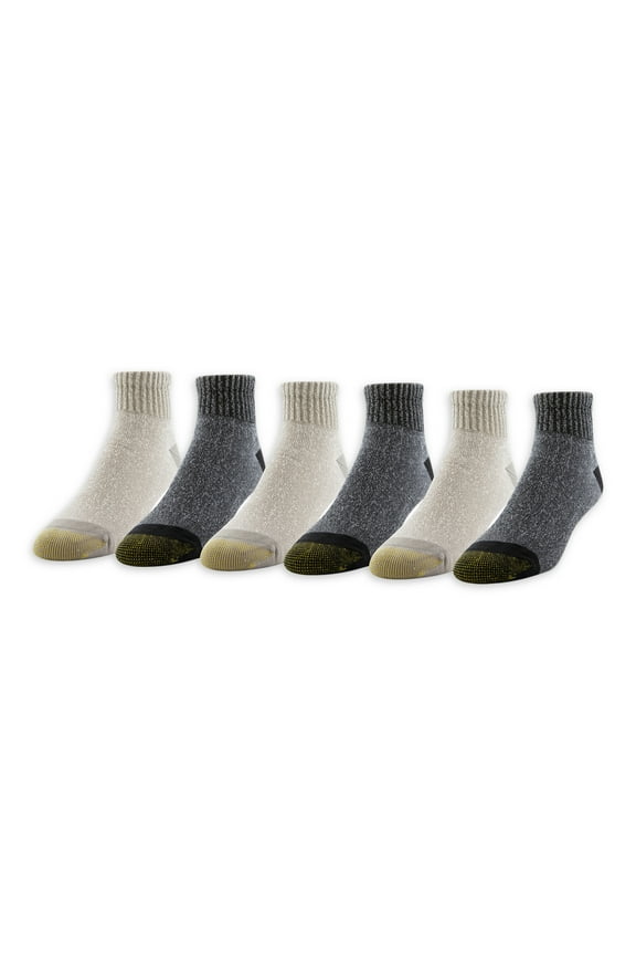 Edition Men's Hiker Cushion Quarter Socks, 6-Pack