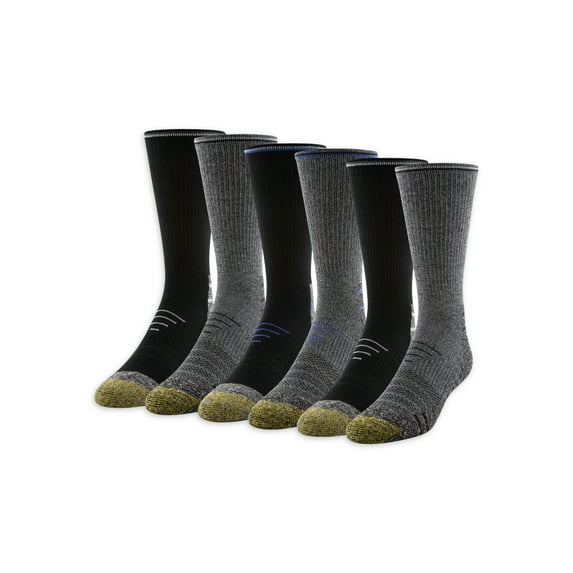 GOLDTOE Edition Men's ProSport Cushion Max Short Crew Socks, 6-Pack