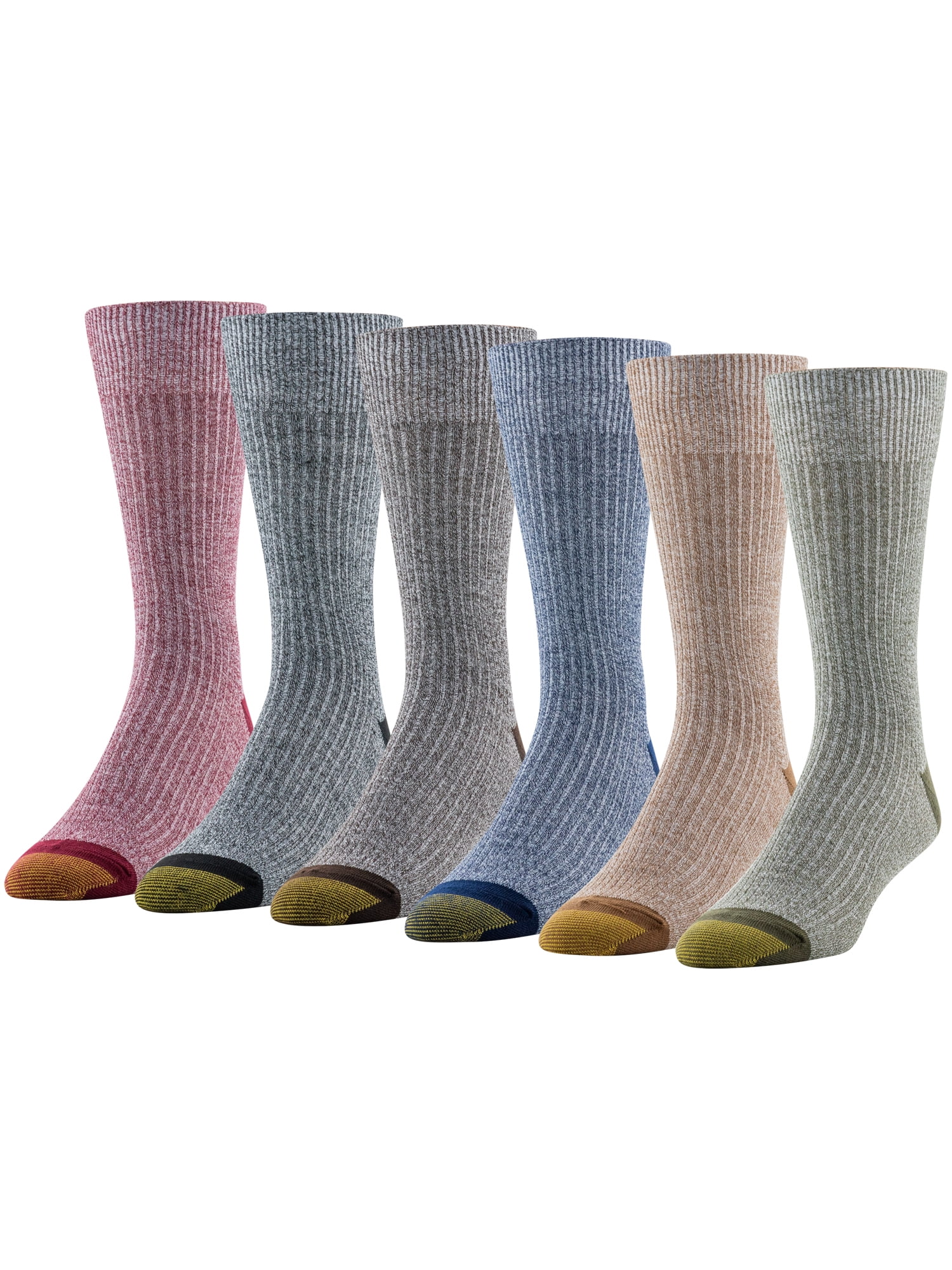 GOLDTOE Edition Mens Casual Ribbed Crew Socks, 6-Pack - Walmart.com