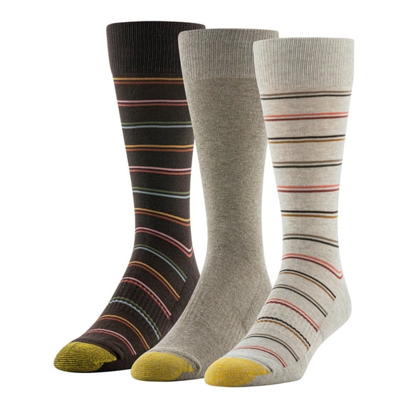GOLDTOE Edition Mens Comfort Dress Crew Socks, 3-Pack