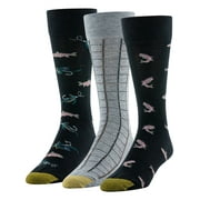 GOLDTOE Edition Mens Conversational Crew Socks, 3-Pack