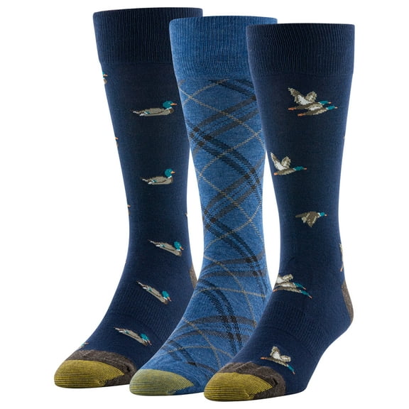 GOLDTOE Edition Mens Conversational Crew Socks, 3-Pack