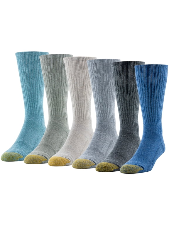 Edition Mens Cushion Sole Crew Socks, 6-Pack