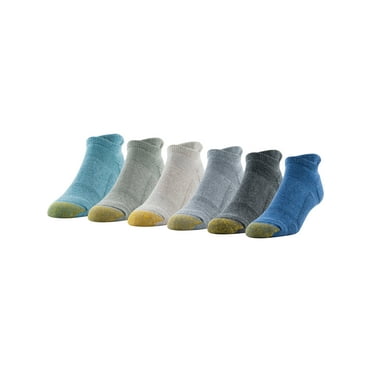 GOLDTOE Edition Mens Cushion Sole No Show Tab Socks, 6-Pack