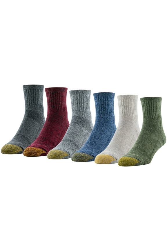 Edition Mens Cushion Sole Quarter Socks, 6-Pack