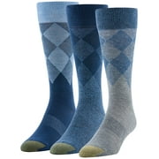 GOLDTOE Edition Mens Diamond Border Crew Socks, 3-Pack