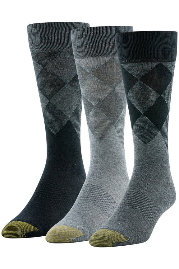Edition Mens Diamond Border Crew Socks, 3-Pack