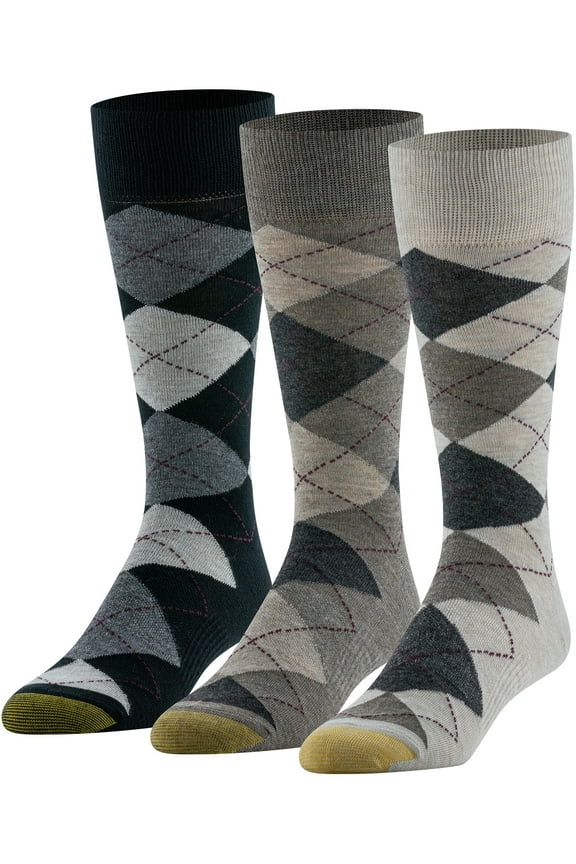 Edition Mens Dress Argyle Crew Socks, 3-Pack