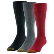 GOLDTOE Edition Mens Dress Rib Crew Socks, 3-Pack