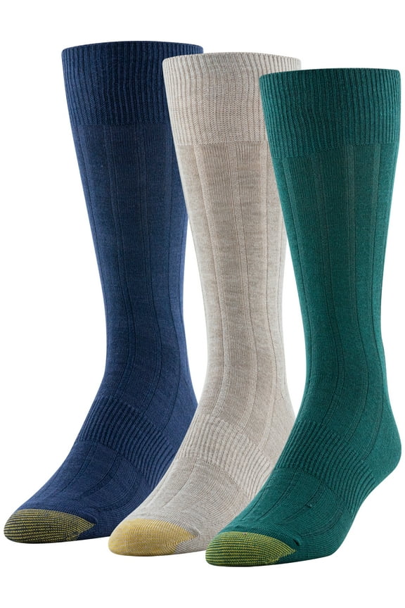 Edition Mens Dress Rib Crew Socks, 3-Pack