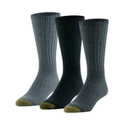 GOLDTOE Edition Mens Everyday Rib Crew Socks, 3-Pack