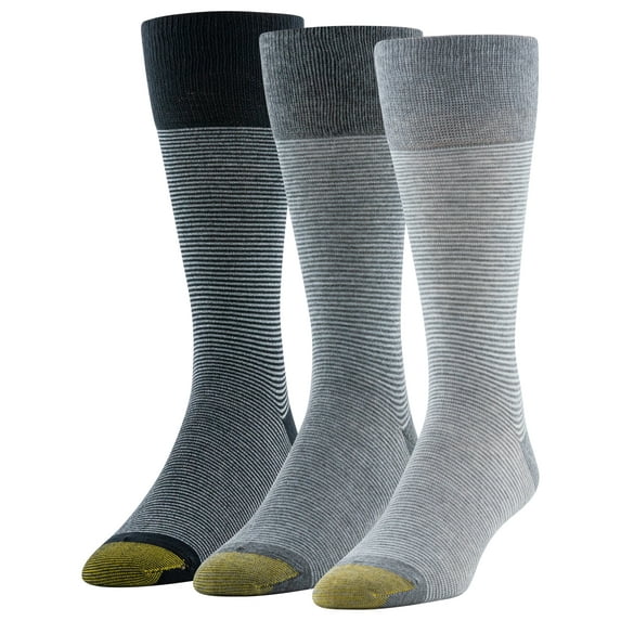 GOLDTOE Edition Mens Feeder Stripes Crew Socks, 3-Pack