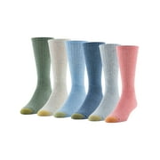 GOLDTOE Edition Mens Sun Washed Cushion Crew Socks, 6-Pack