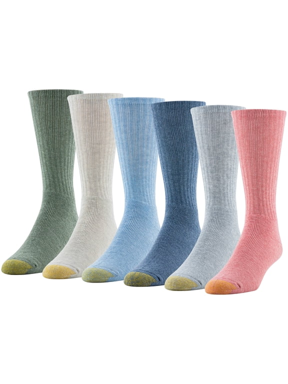 Edition Mens Sun Washed Cushion Crew Socks, 6-Pack
