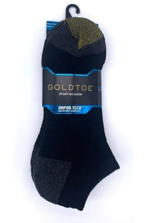 MEN'S Black sport no show socks 4-Pack VAPOR-TECH