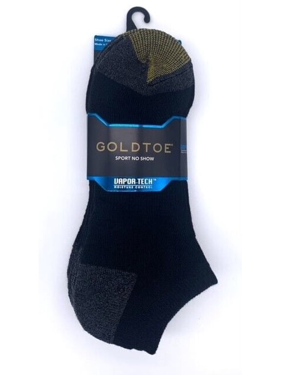 MEN'S Black sport no show socks 4-Pack VAPOR-TECH