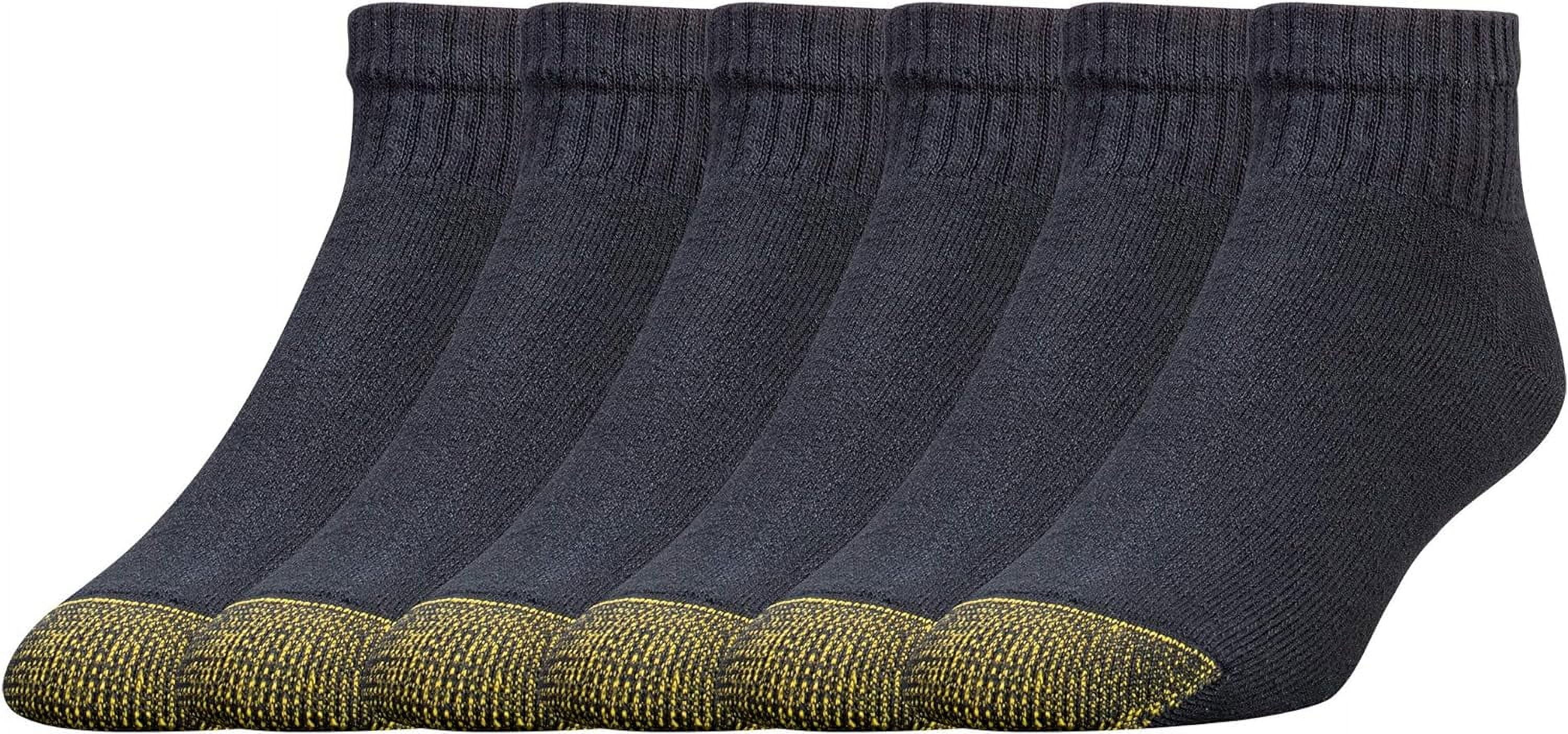 GOLDTOE Men's 656p Cotton Ankle Athletic Socks, Multipairs Large Black