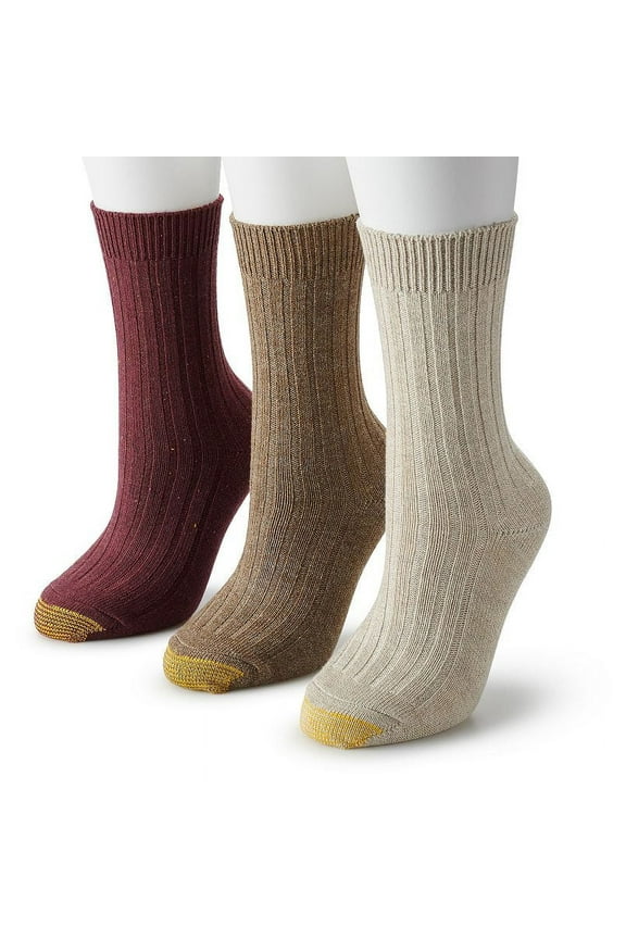 Women's 3-Pack Marled Ribbed Crew Socks , Size 6-9