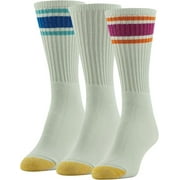 GOLDTOE Womens Ultra Tec Crew Socks, 3-Pairs, White/Fuchsia Assorted, Shoe Size 6-9