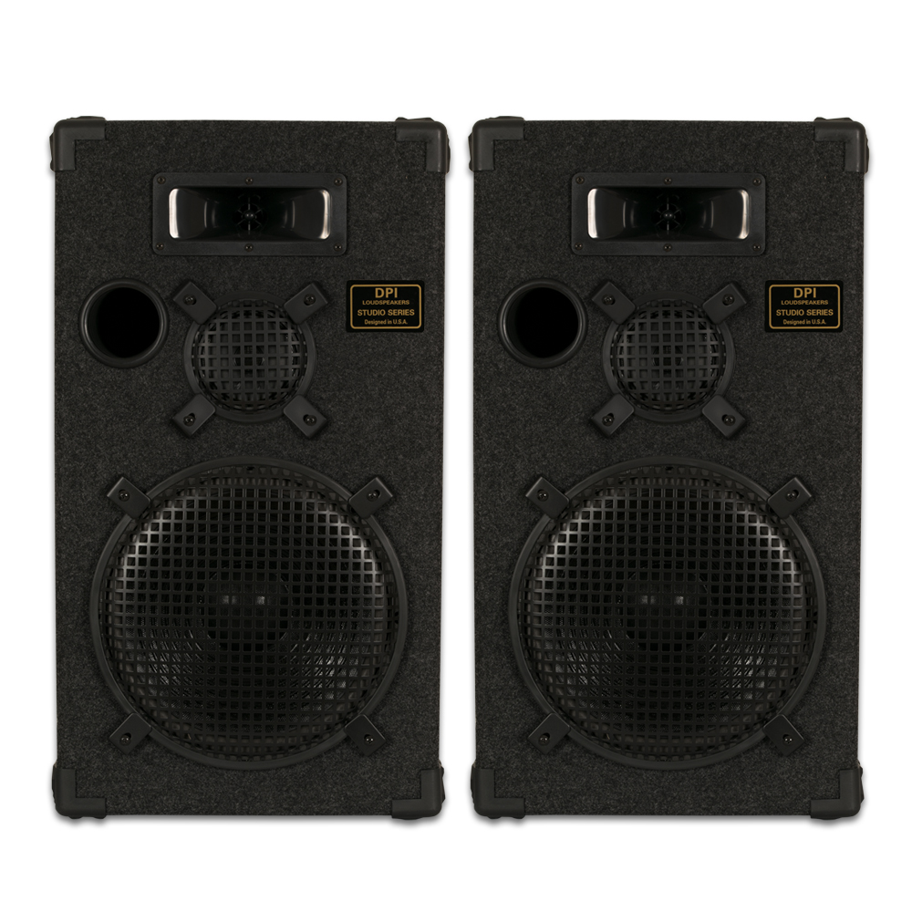 GOLDWOOD DPI-1200C/8 Passive 12" Speaker Pair 3-Way PA DJ Karaoke Home - image 1 of 4