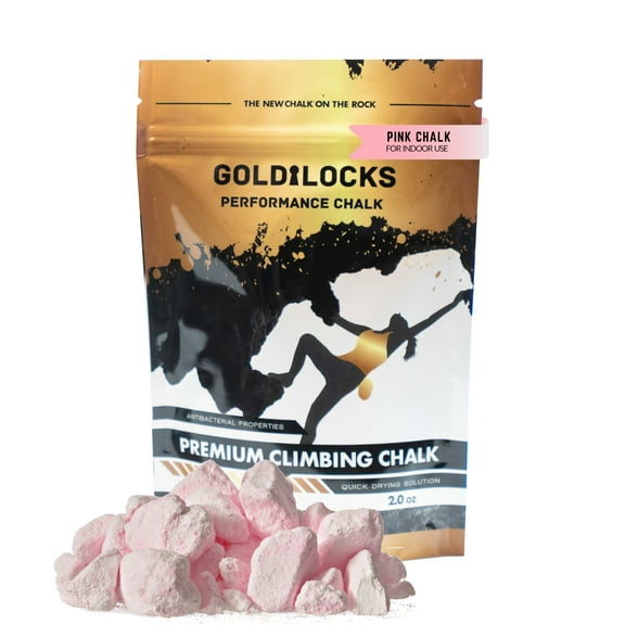 GOLDiLOCKS Chunky Chalk for Rock Climbing, CrossFit, Weight Training, Gymnastics, & More - Pink 2 oz