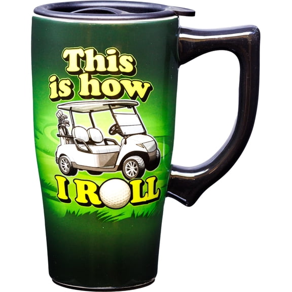 GOLF 18 OUNCE CERAMIC TRAVEL MUG