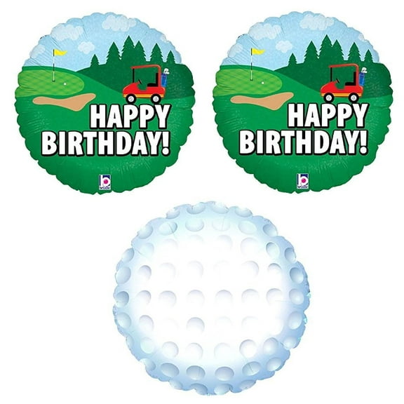 GOLF FORE YOUR Birthday Party (3) 18" Balloons Decoration Cart Man Clubs Ball