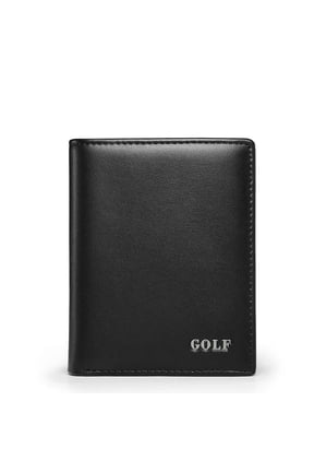 GOLF Men's Wallet Leather Flap Purse Black Money Clip Small Card Vertical Short Wallet for Men Coin Cardholder Anti Theft Brush