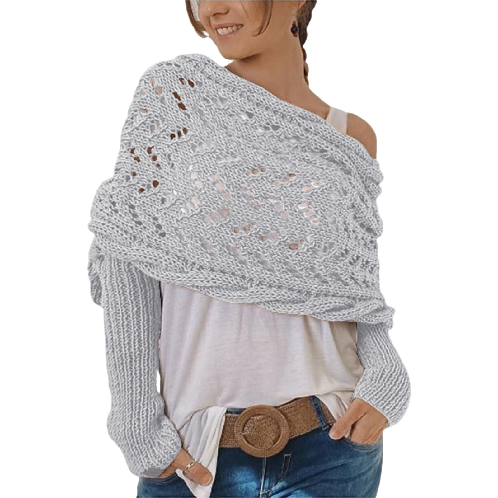 GOLIKEIT Sweater Scarf with Sleeves,Scarf Sweater Wrap with Sleeves