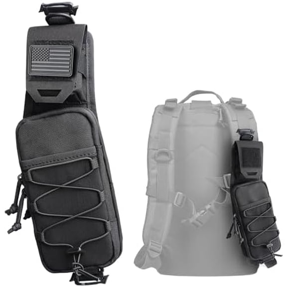 GOLRISEN Molle Backpack Accessories Pouch of Curve Design Version, Tactical Backpack Strap Pouch Hiking Backpack Attachment Pack