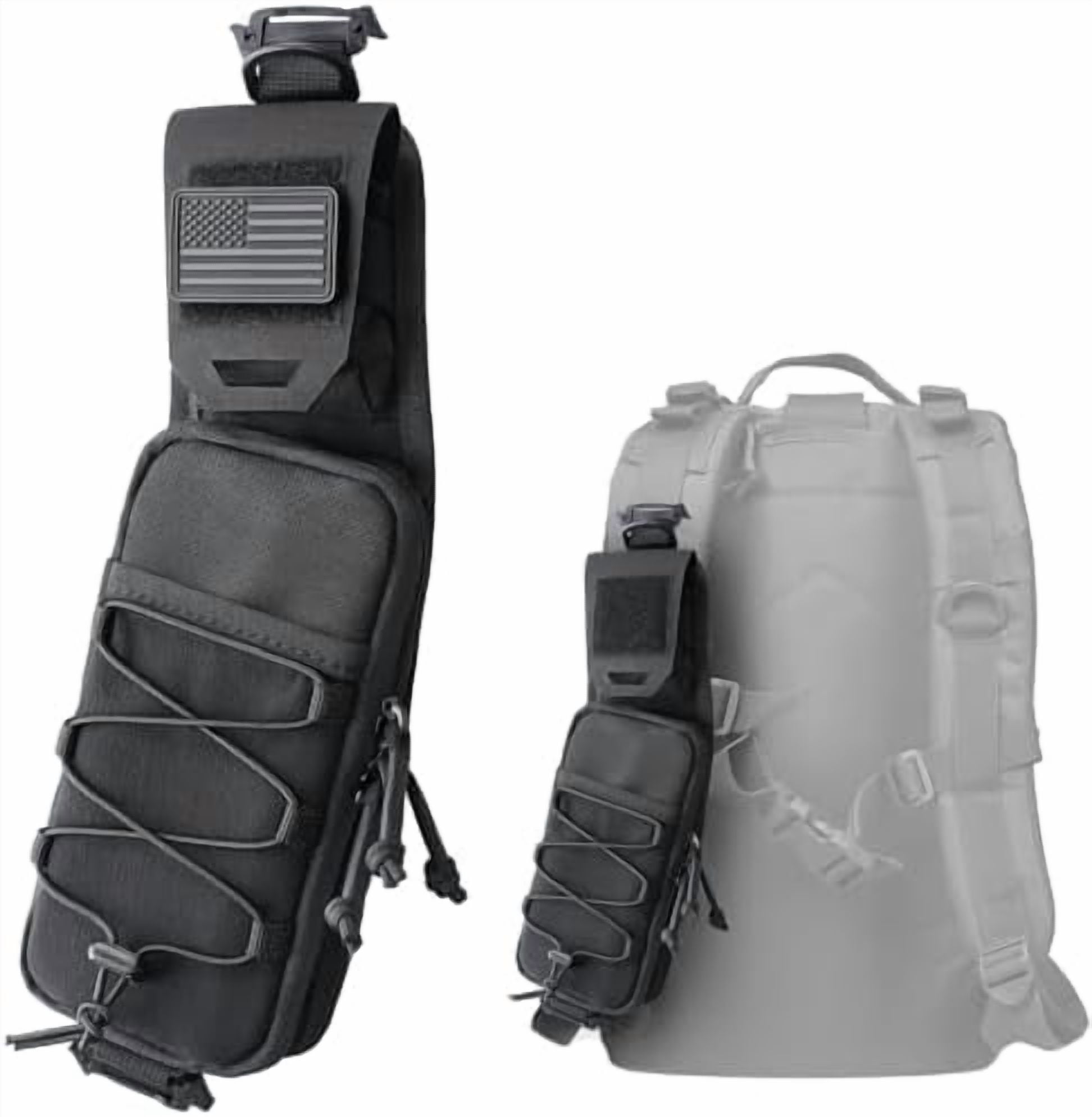 GOLRISEN Molle Backpack Accessories Pouch of Curve Design Version, Tactical Backpack Strap Pouch Hiking Backpack Attachment Pack