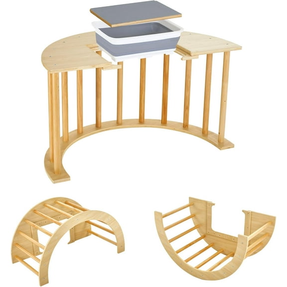 GOME Activity Sensory Arch Table for Toddlers,Kids Table with Toys Storage Bin and Black/White Board for Study and Play Gifts for Children