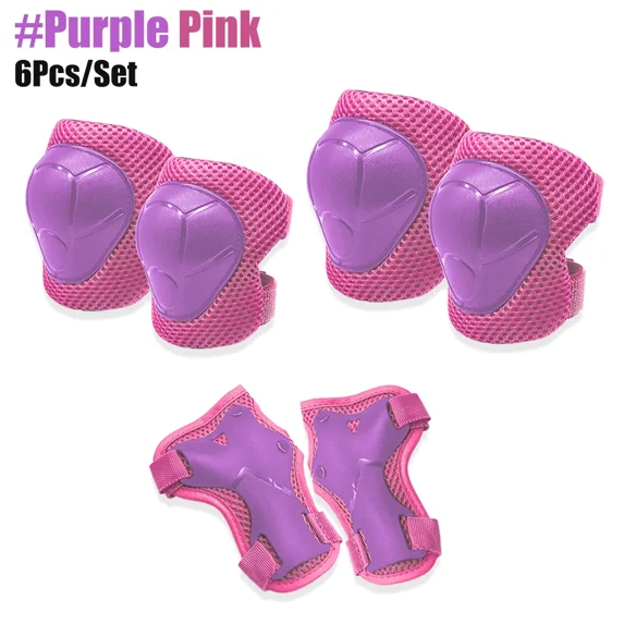 GOMOREON 6Pcs/Set Kids Knee Pads Elbow Pads Wrist Guards Protective Gear Set for Biking, Riding, Cycling Scooter, Skateboard