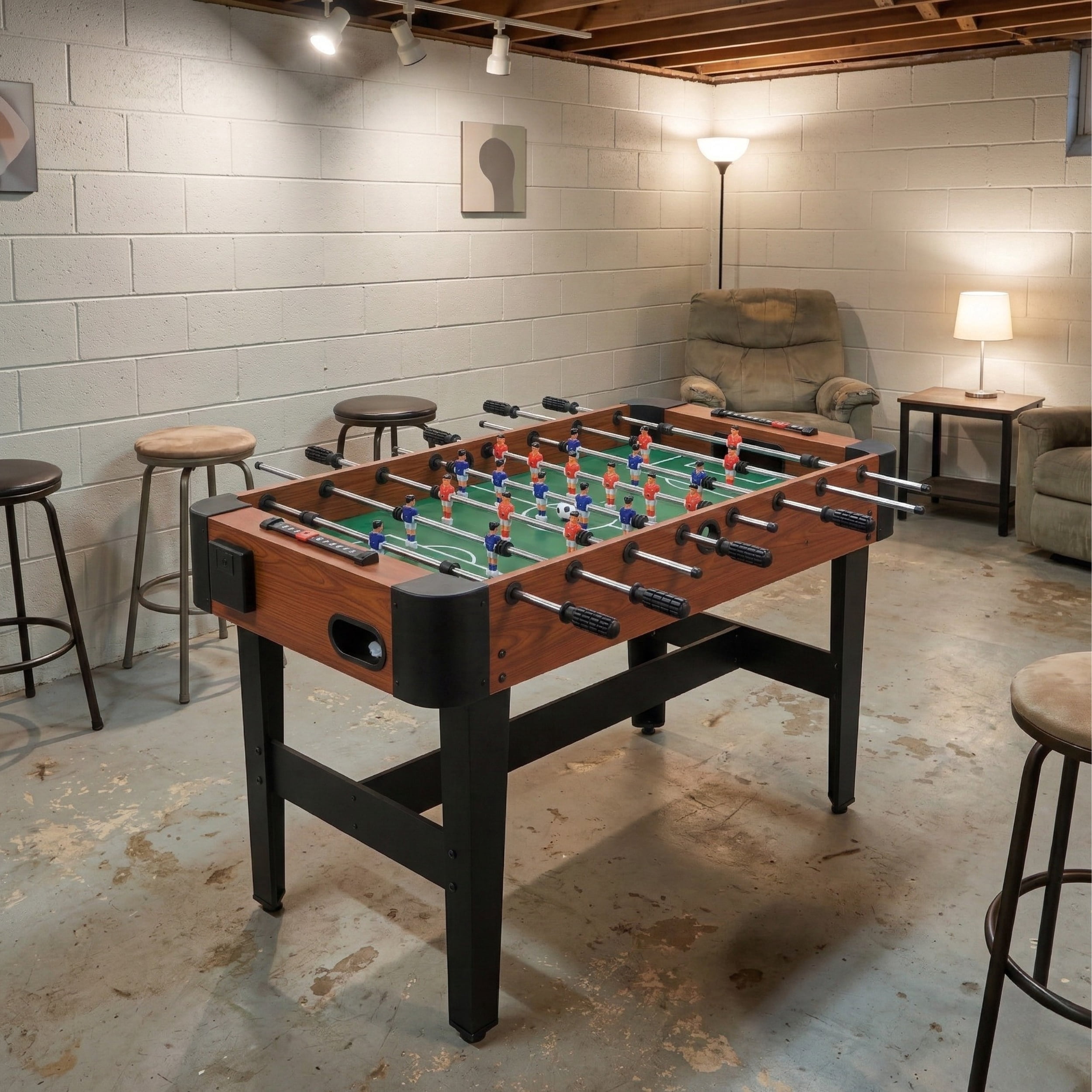 GOMYHOME 48" Foosball Table for Adults, MDF Soccer Game Table with Steel Rods and Scoring