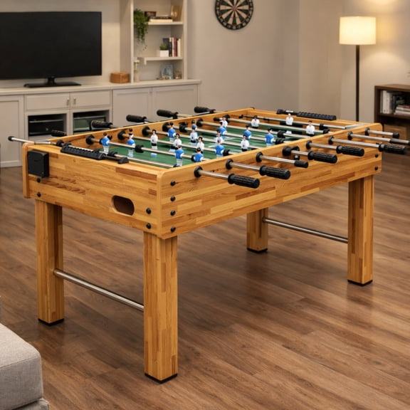 GOMYHOME 48" Foosball Table Game Table with MDF Cabinet and Steel Rods