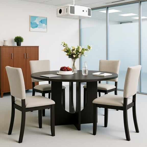 GOMYHOME 5-Piece Conference Table Set with 4 Chairs, Modern Office Meeting Room Furniture