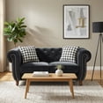 thumbnail image 1 of GOMYHOME 67" Velvet Chesterfield Loveseat, Tufted 2-Seater Sofa with Nailhead Trim, Charcoal, 1 of 8