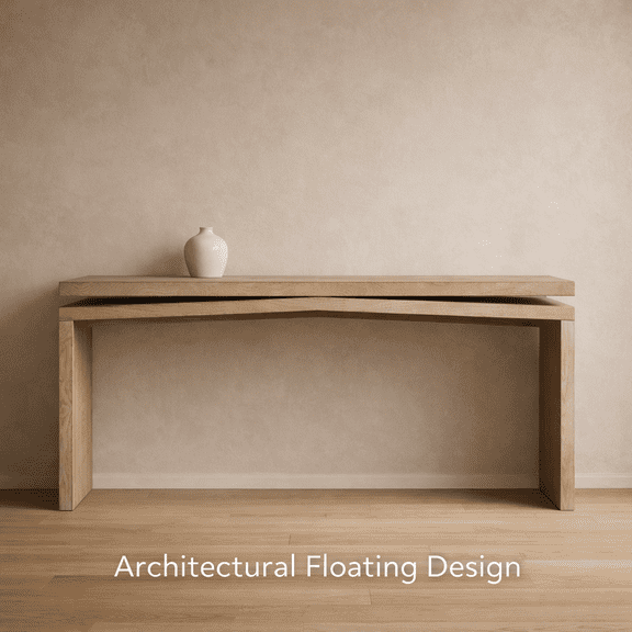 GOMYHOME Modern Wood Console Table, Slim Entryway Table with Floating Top Design