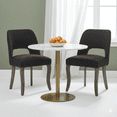 thumbnail image 1 of GOMYHOME Upholstered Dining Chair, Black Fabric with Nailhead Trim & Wood Legs (Set of 2), 1 of 8