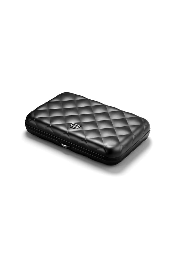 Card holder for women, Rigid aluminum with quilted effect, RFID protection against fraud and demagnetization, Compact wallet, Lady Case HELSINKI model Y101