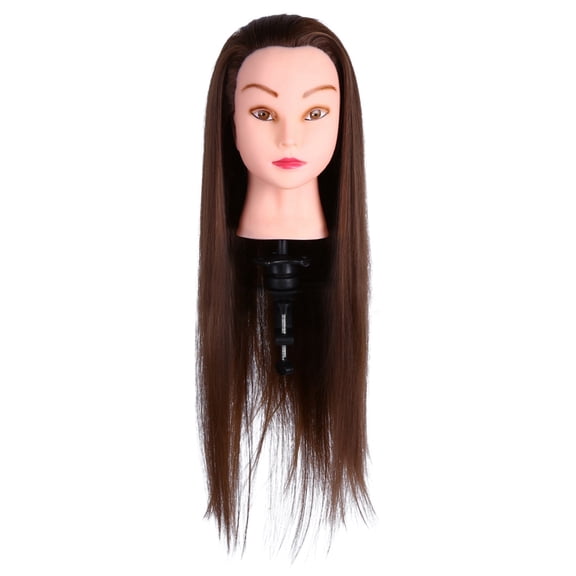 GONCON 26-Inch Professional Cosmetology Mannequin Head with Adjustable Table Clamp Holder for Hairdressing Training Salon Braiding Cutting Practice (26 inches / 66.04 cm, Brown)