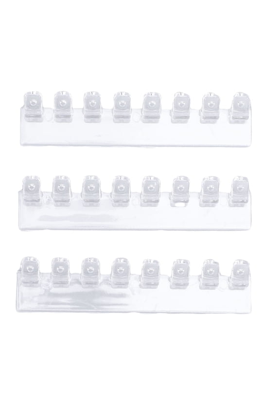 3 Pcs Acrylic Necklace Holder with 8 Hooks, Elegant Clear Wall Mounted Jewelry Organizer Hanging Rack for Earrings, Bracelets, Rings, Keys and Chains, Heavy Duty Adhesive Jewelry Hanger