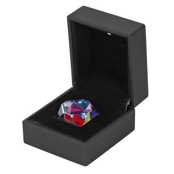 GONCON Color Cube Prism 9.8x9.8x9.8in / 25x25x25cm RGB Dispersion Crystal Faceted Optical Glass Prism for Physics Teaching, Photography, Desktop Decor