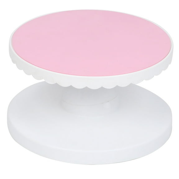 GONCON Pink Cake Stand Turntable 9.1 Inches / 23 cm Smooth Rotating Base Non-Slip Cake Decorating Table DIY Kitchen Baking Tool for Professional Bakeries Home Dessert Making