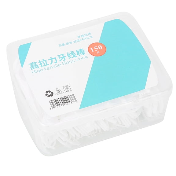 GONCON Portable Dental Floss Picks 150 Count High Tenacity Disposable Toothpicks with Compact Travel Case for Adult Daily Deep Oral Care Teeth Stain Removal Clean Mint Flavor 4.72 Inches Case