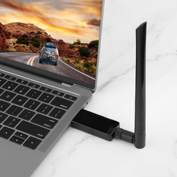 GONCON RTL8821AU Wireless Network Adapter Dual Band 600Mbps USB WiFi Dongle Compatible with Bluetooth, High Speed Wireless Internet Receiver for Desktop Laptop PC, Black (7.48 x 4.33 inches)